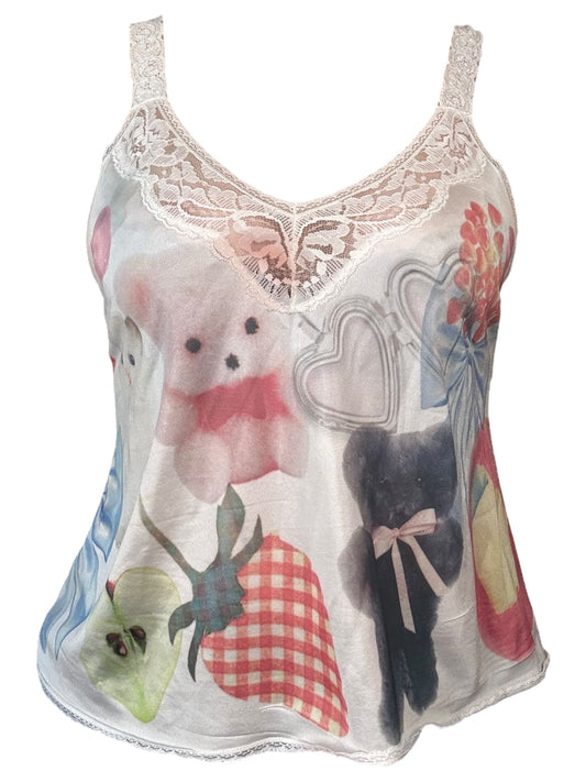 Love Overload White Slip Tank - M/L
