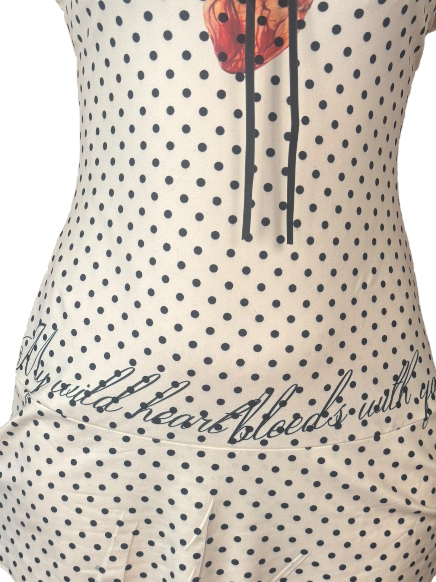 Bleeding Heart Polka Dot Dress Sample - L