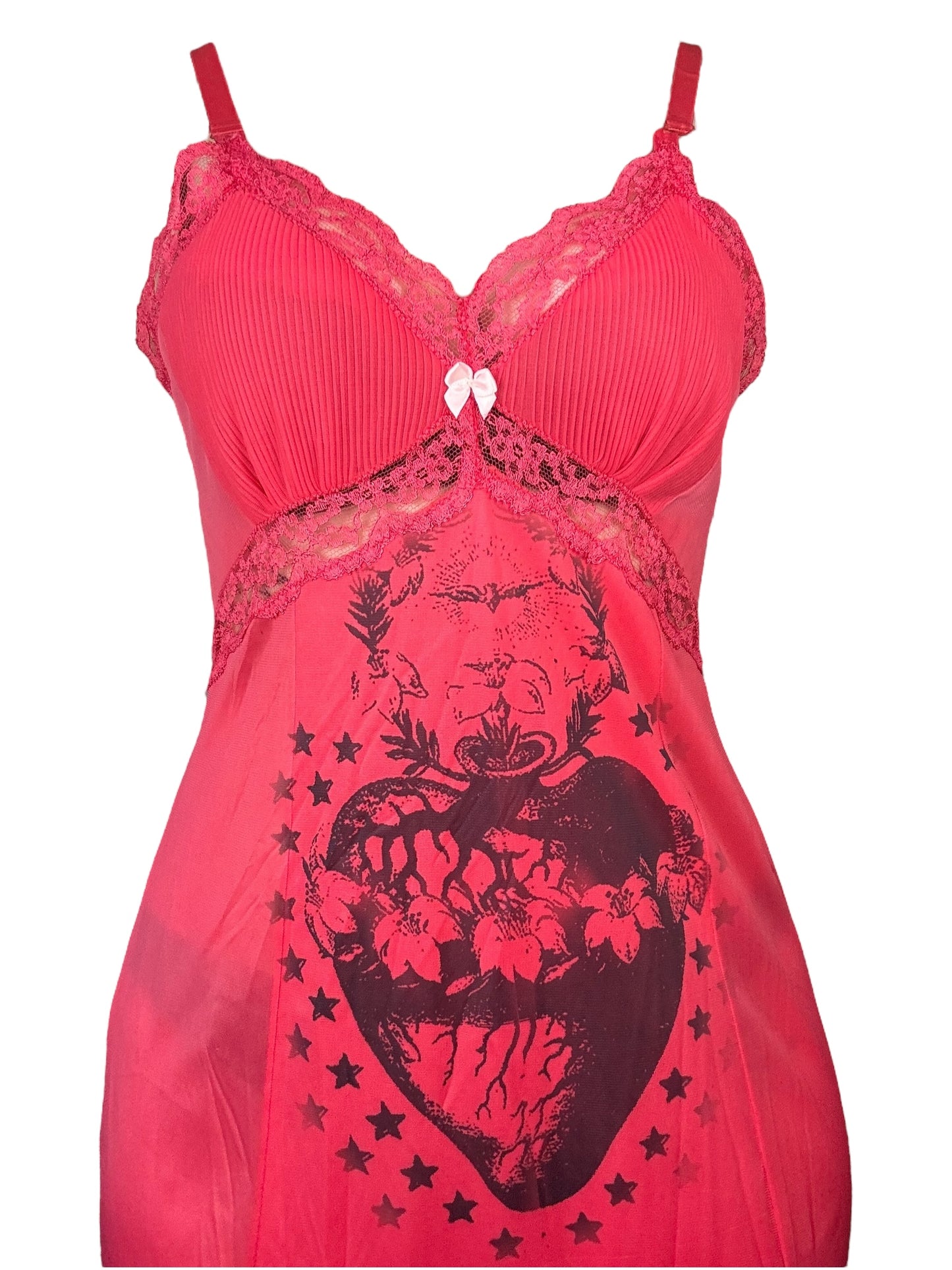 Sacred Heart Red Slip Dress - XL