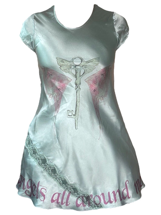 Faeries All Around Me Aqua Dress - S