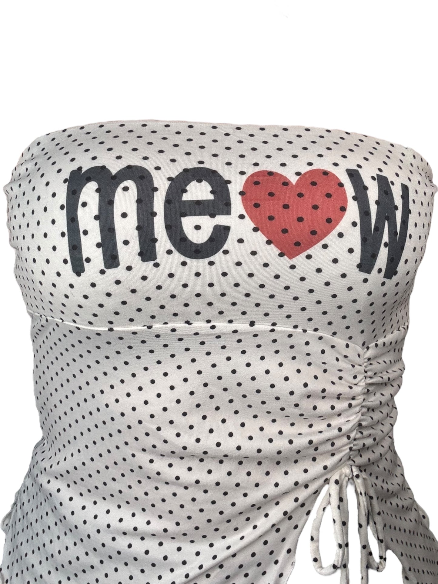 Meow Polka Dot Flutter Top - L