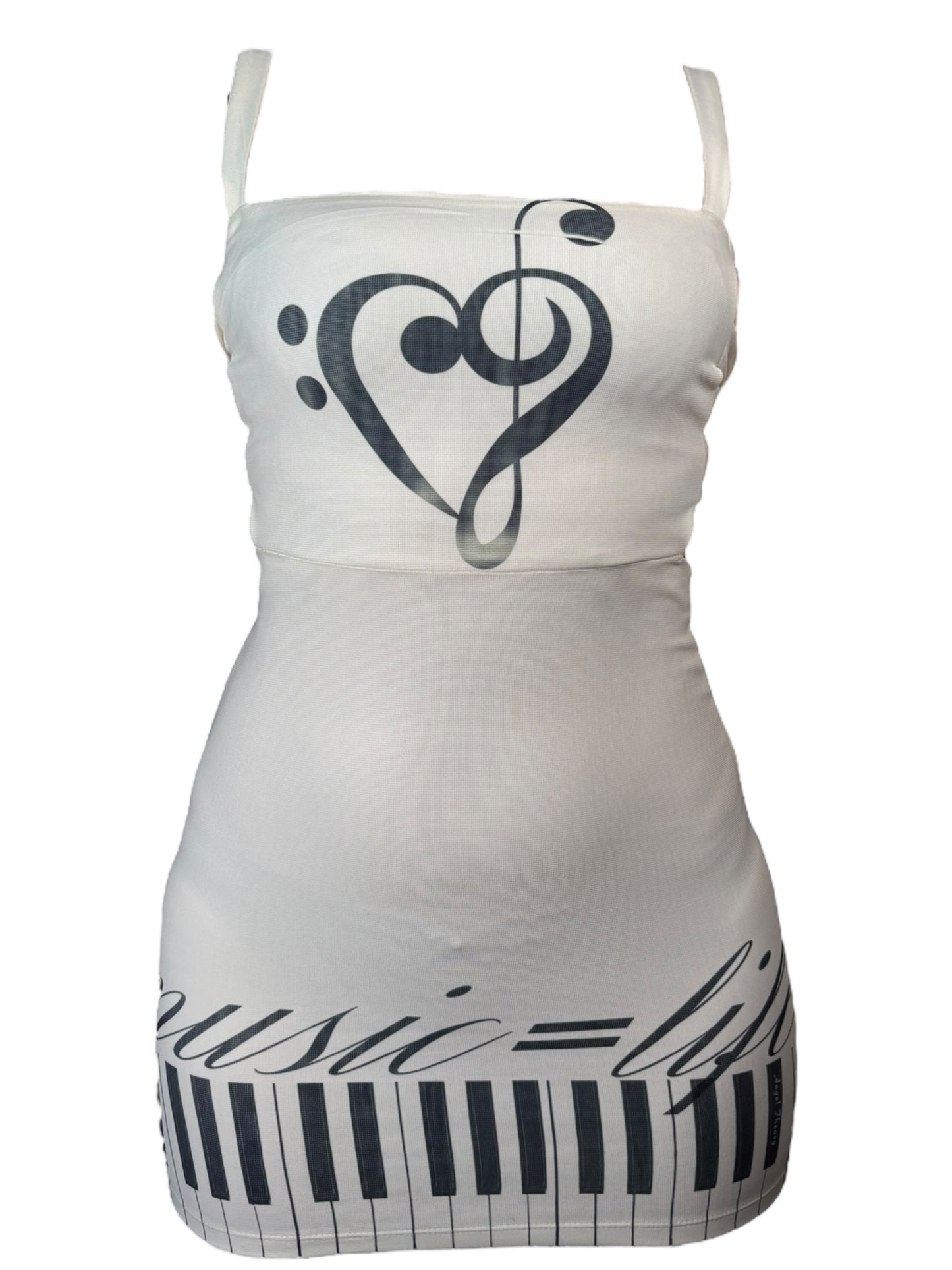 Music=Life Piano Strappy Mini Dress - S/M