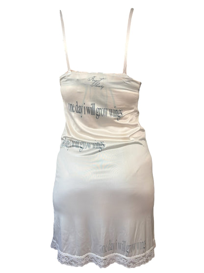 One Day I Will Grow Wings White Dress - M/L