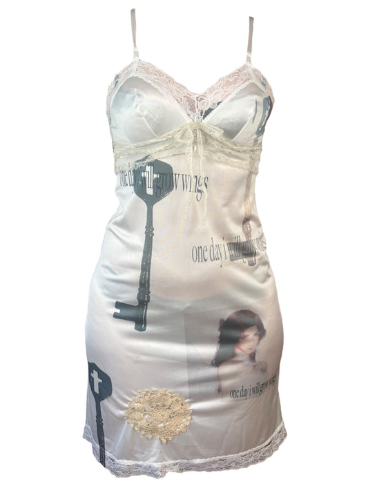 One Day I Will Grow Wings White Dress - M/L