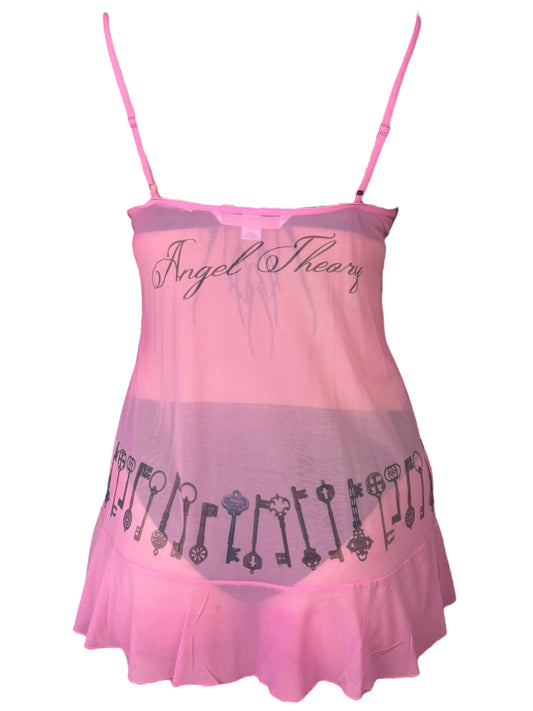 Under Lock and Key Pink Sheer Dress Sample - L