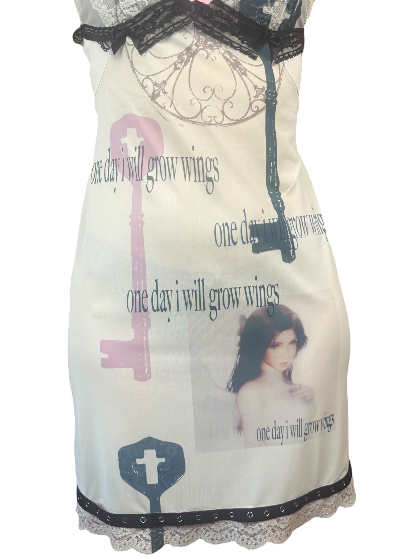 One Day I Will Grow Wings Mint Dress - M/L