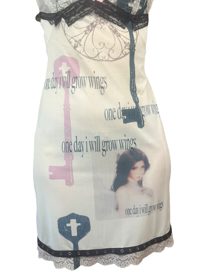 One Day I Will Grow Wings Mint Dress - M/L
