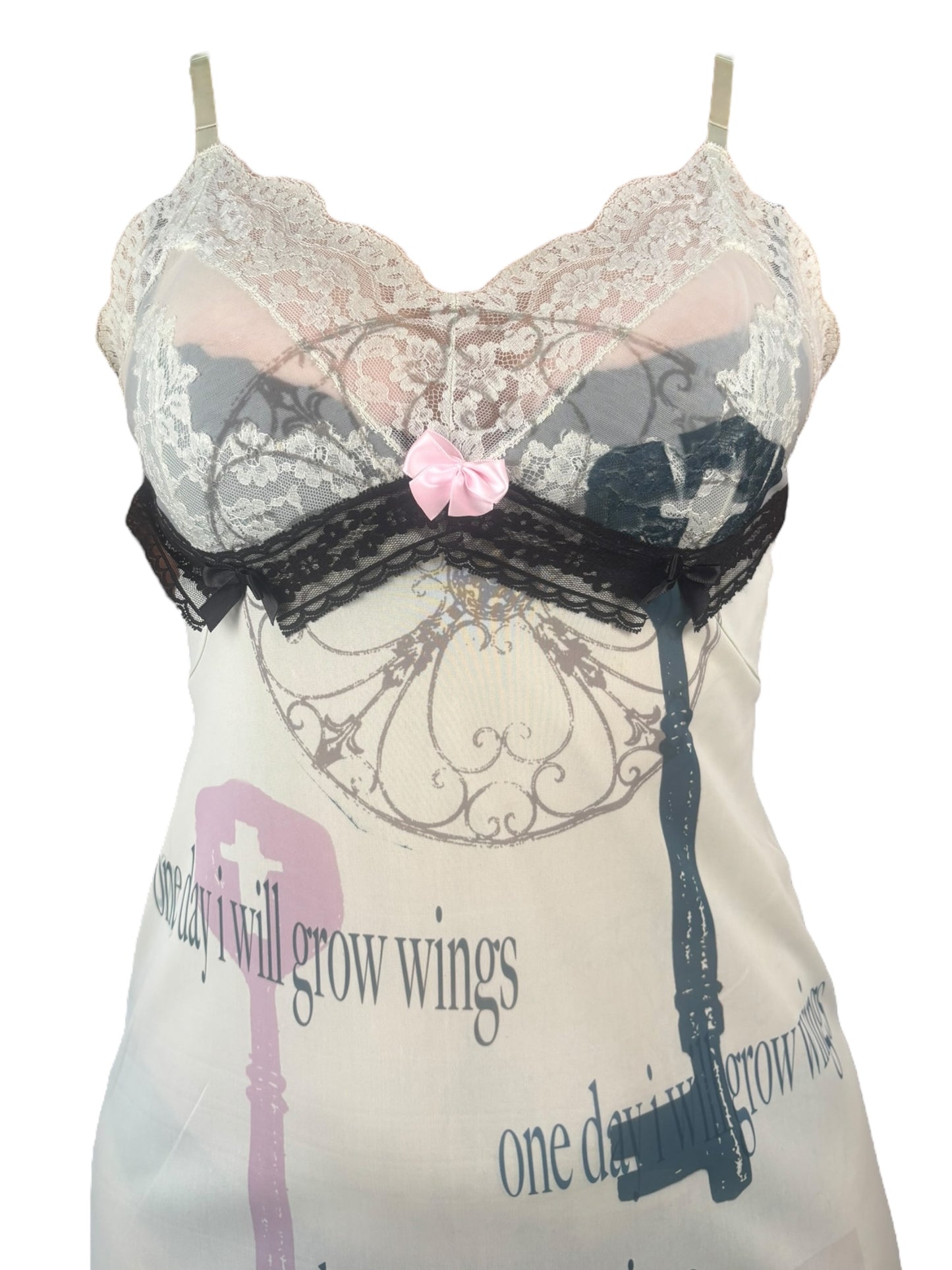 One Day I Will Grow Wings Mint Dress - M/L
