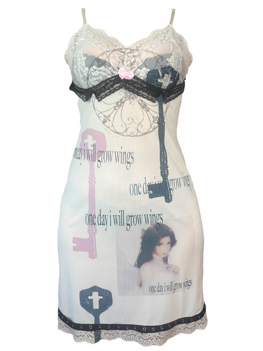 One Day I Will Grow Wings Mint Dress - M/L