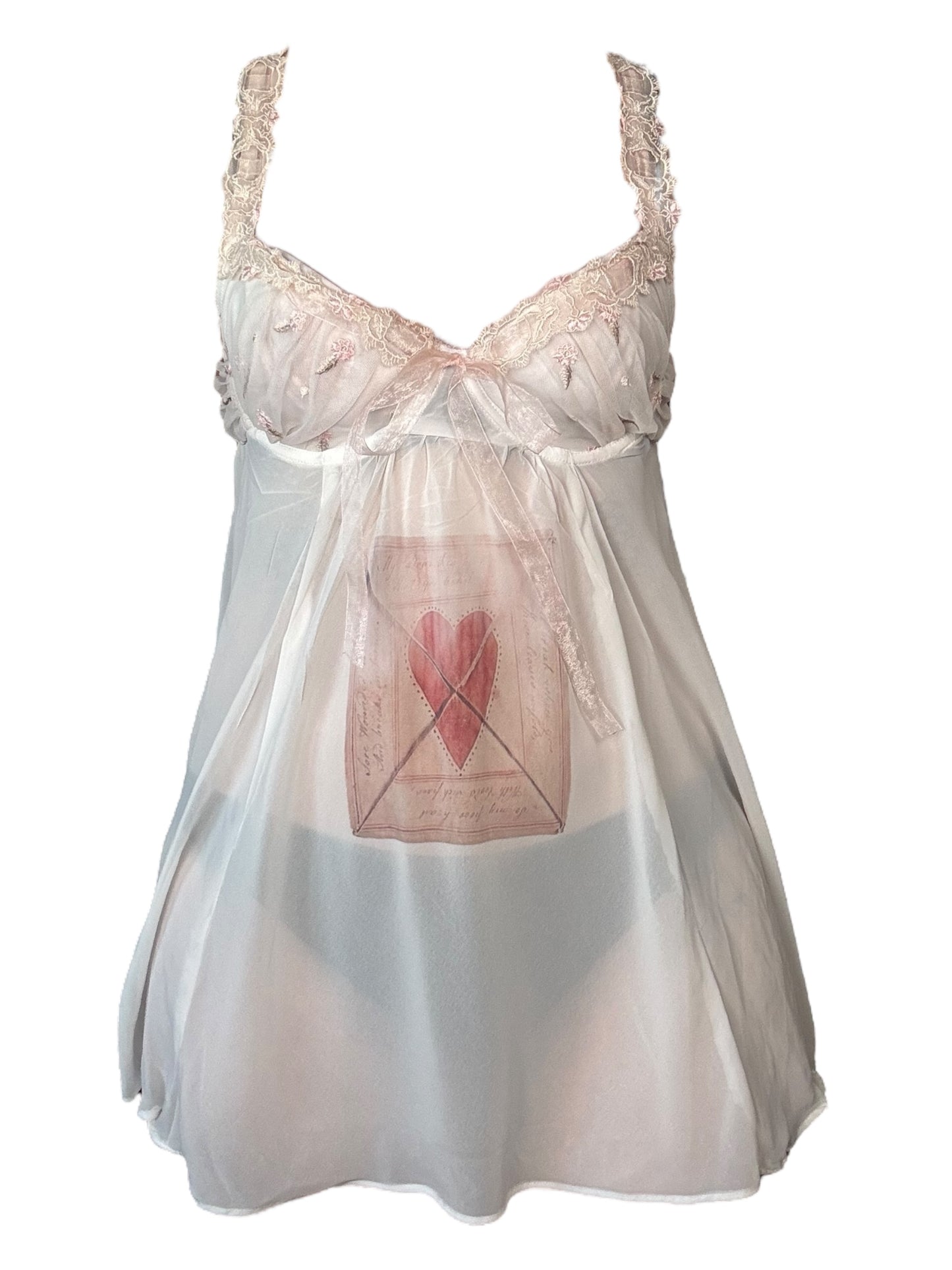 Forget Me Not Sheer Babydoll Negligee - L
