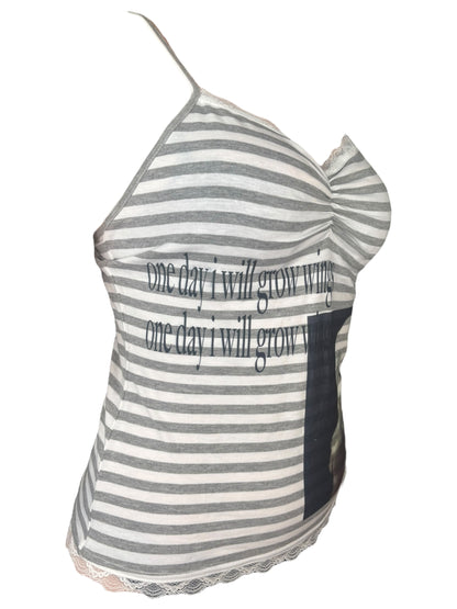 One Day I Will Grow Wings Grey Striped Tank - XL
