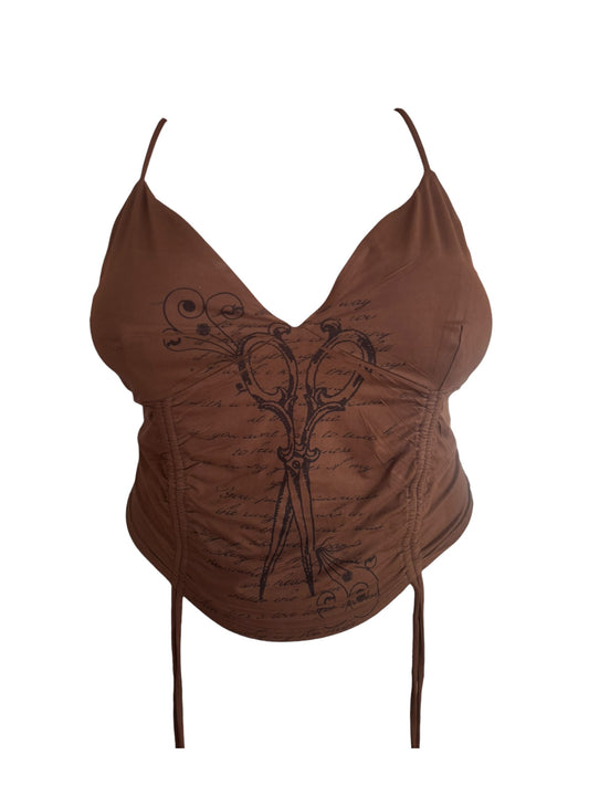 Twin Blades Brown Tank - 3X