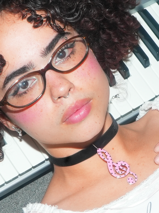 Music Melody Pink Choker