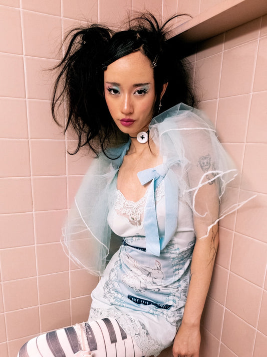 Teal Tulle Cape Accessory