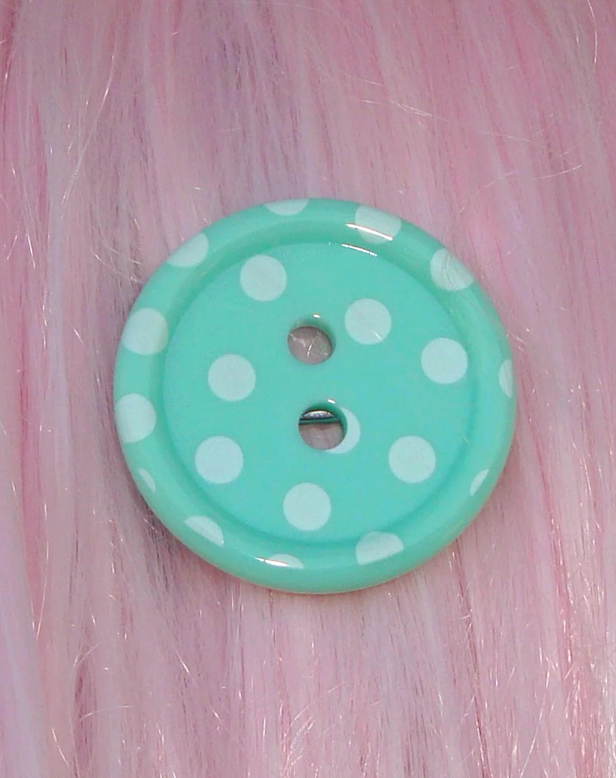 Teal Button Hairclip
